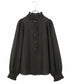sheer velour volume sleeve blouse