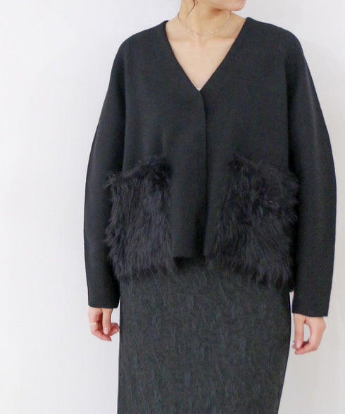 shaggy pocket milano rib jacket