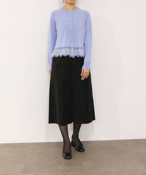 【10/23発売予定】eyelash lace hem A‐line cardigan