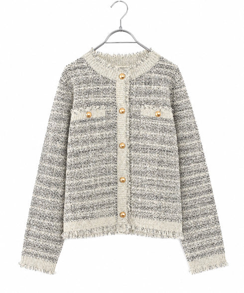 boucle tweed knit jacket