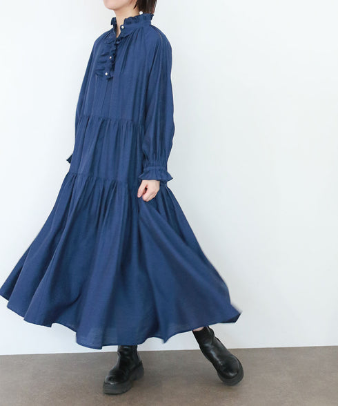 sheer jabot lace dress