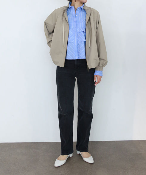 pleats twill blouson