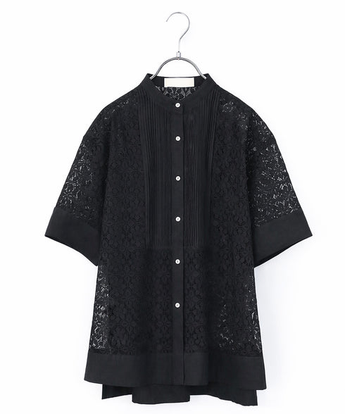 code leaver lace pintuck blouse