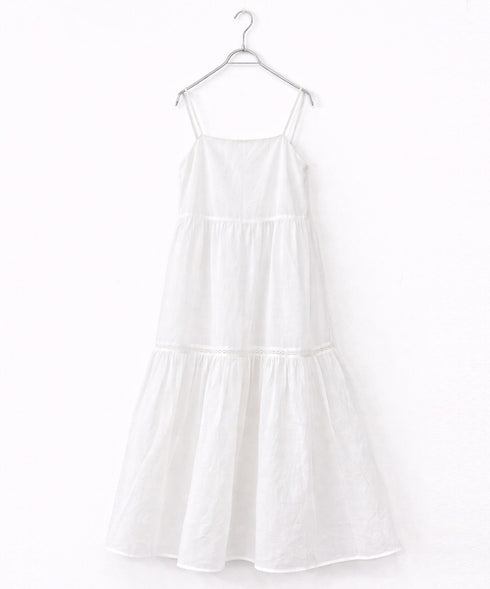 sheer starched cotton lace tiered dress
