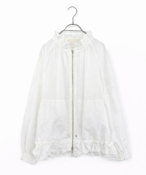 pleats sheer dolman blouson