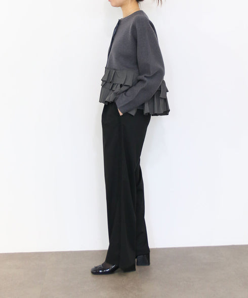 【10/23発売予定】layered taffeta knit jacket