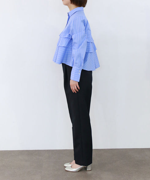 layered raffle blouse