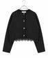 10/16発売予定 polyester milano rib scallop-lace hem cardigan