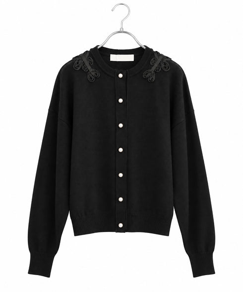 code flower embroidery cardigan