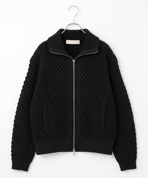 polyester honeycomb knit blouson