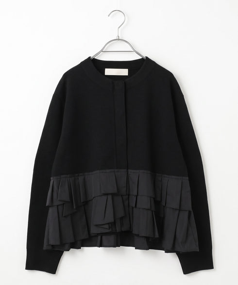 【10/23発売予定】layered taffeta knit jacket