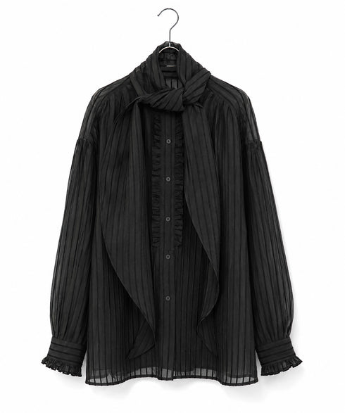 sheer velour 2way tie shirt