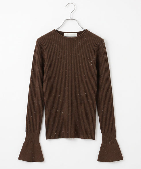 【10/23発売予定】lame spangle rib knit top