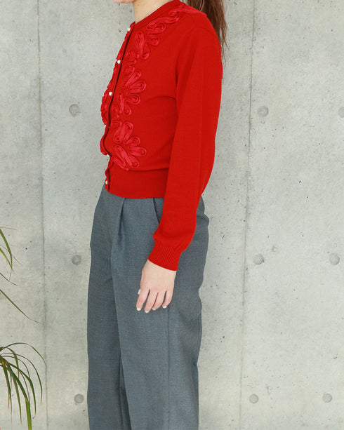 【再入荷】code embroidery cardigan