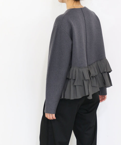 【10/23発売予定】layered taffeta knit jacket