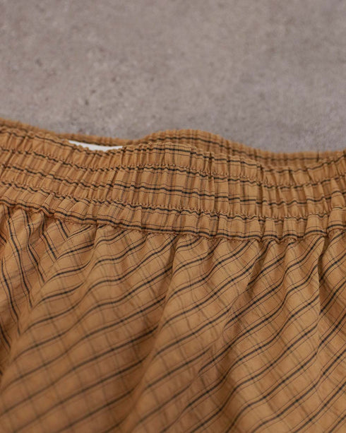 seersucker check tiered skirt