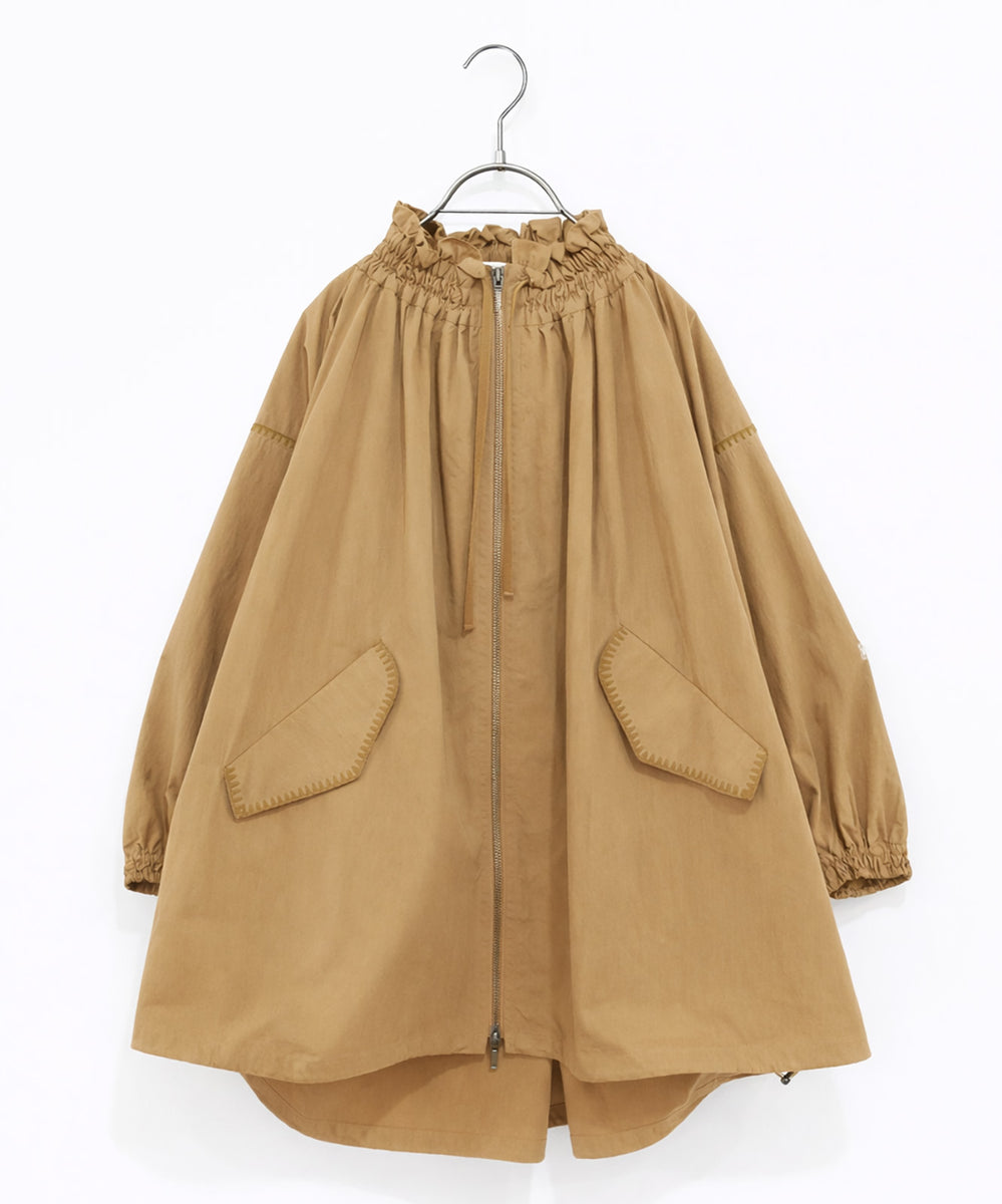 shirring gather embroidery midi-blouson – MARILYN MOON OFFICIAL