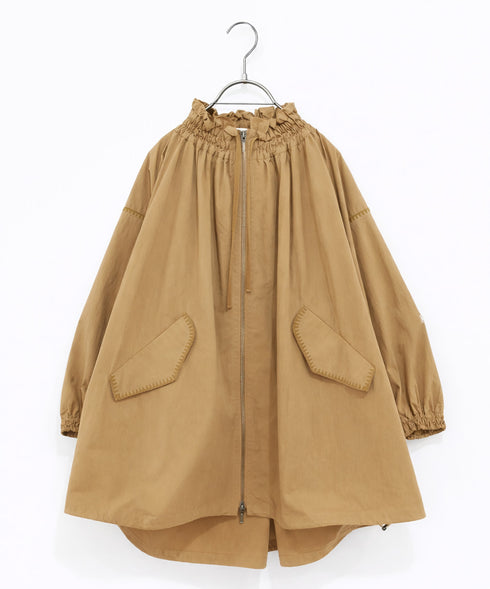 【予約】shirring gather embroidery midi-blouson