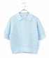 diamond openwork polo knit