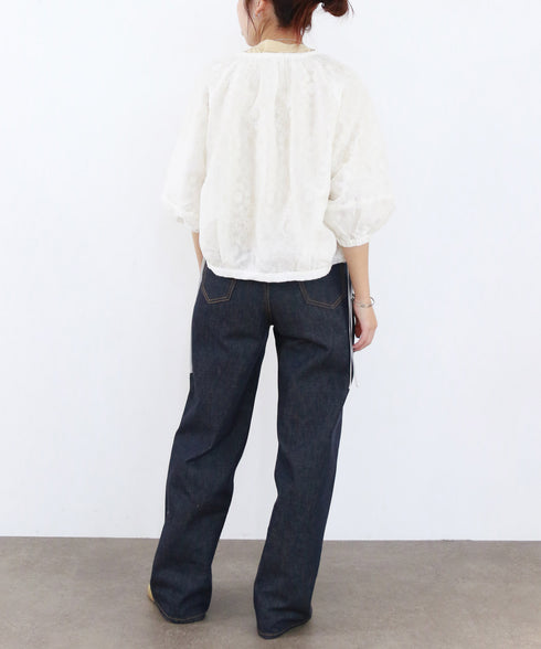 reversible sheer lace blouson