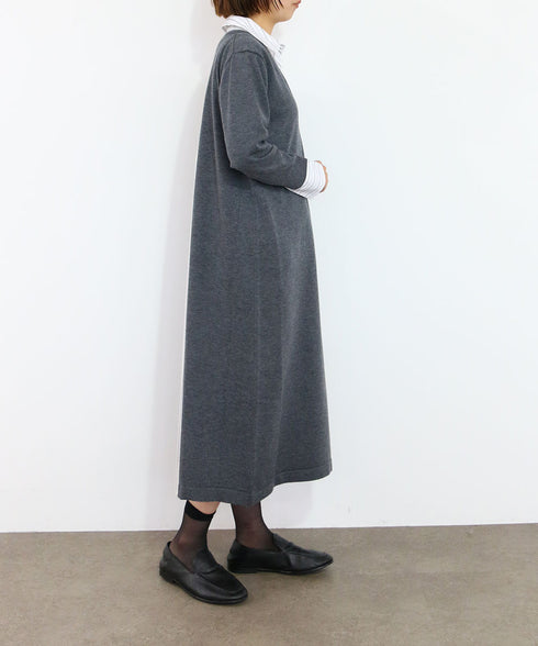 striped shirt layered knit one-piece
