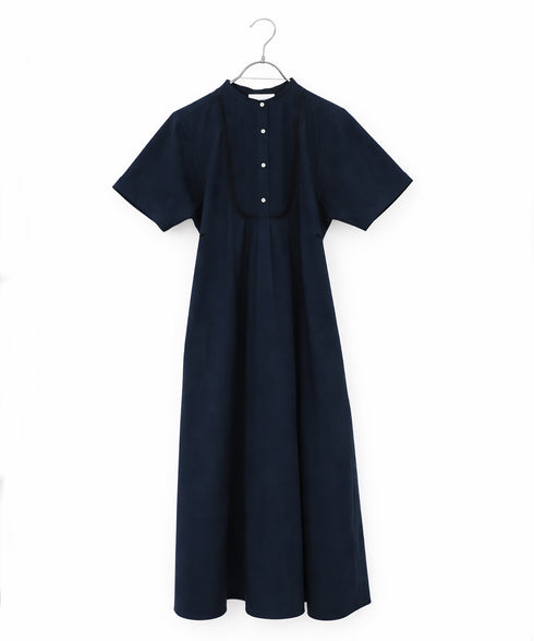 pin tuck bosom embroidery one-piece