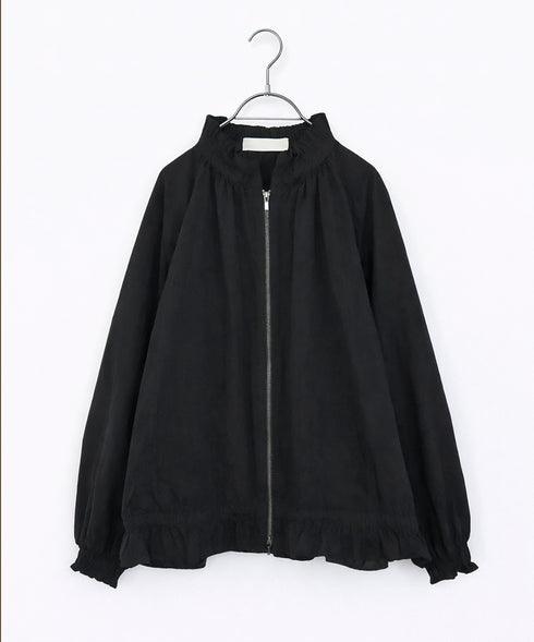 pleats sheer dolman blouson