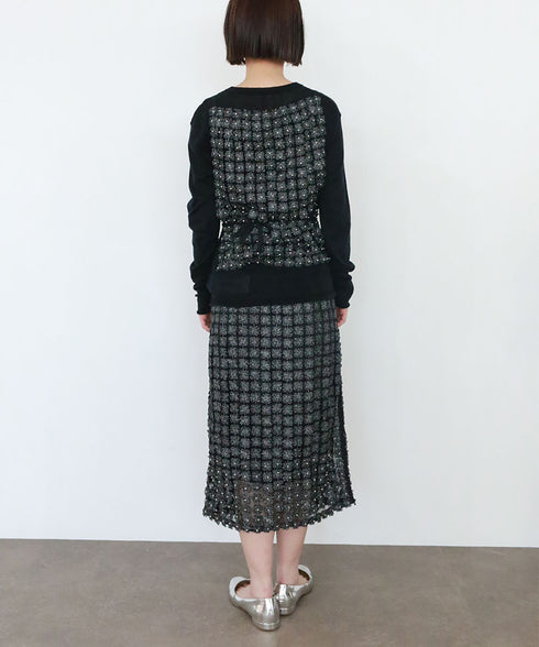 【SOI-MeME】pearl lame lace skirt