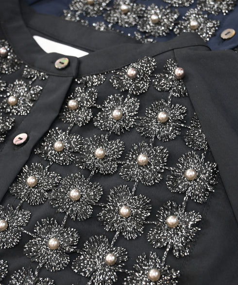 再入荷【SOI-MeME】pearl lame lace blouse