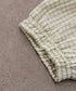 seersucker check pleats half sleeve blouson