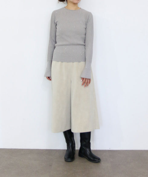 【10/23発売予定】lame spangle rib knit top