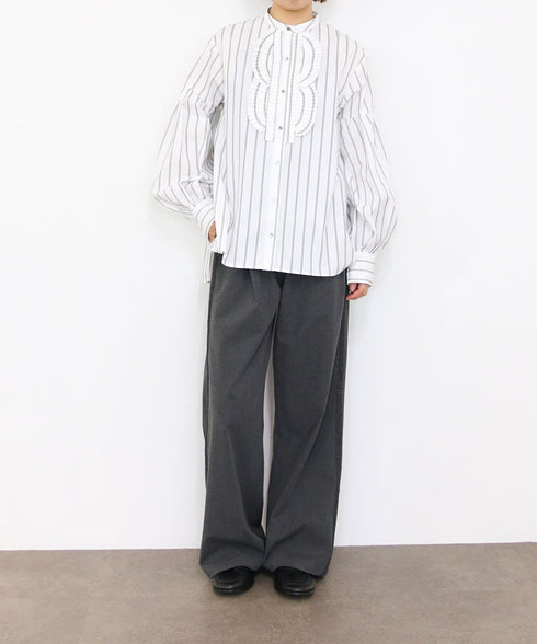【SOI-MeME】pleats jabot modern sleeve blouse
