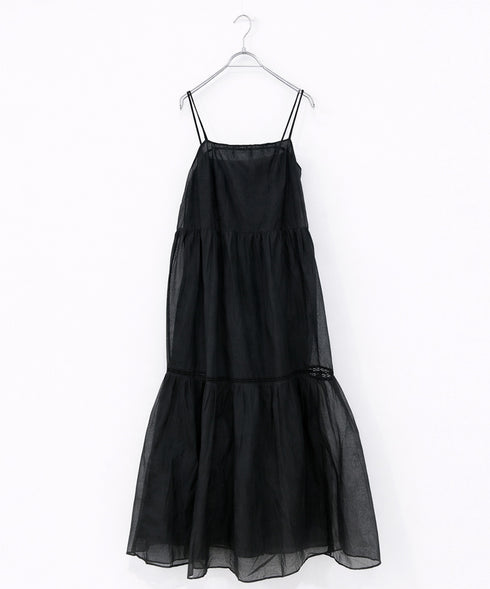 sheer starched cotton lace tiered dress