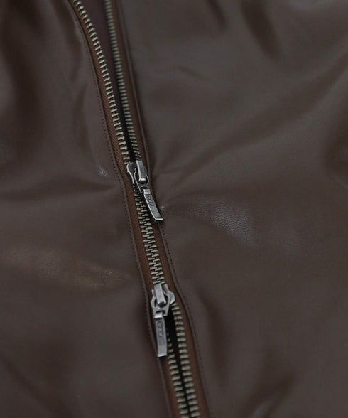 eco leather tuck blouson