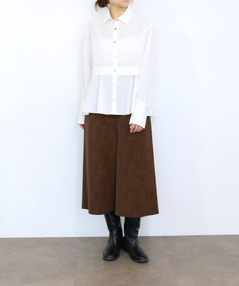 <9/4発売>tuck flare shirt