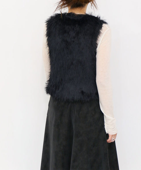 10/16発売予定 2way shaggy knit vest