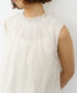 sheer starched cotton 2way gather dress