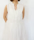 sheer starched cotton 2way gather dress