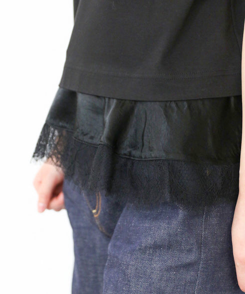 eyelash lace hem cut-sew