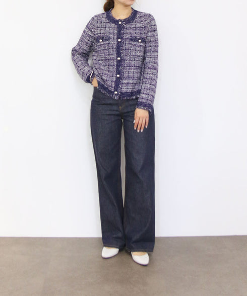 boucle tweed knit jacket