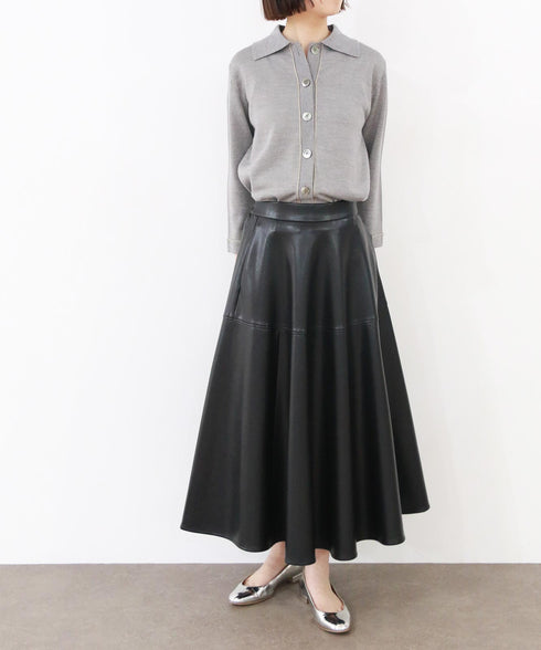 soft eco-leather circular skirt