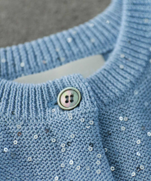 cotton polyester spangle cardigan