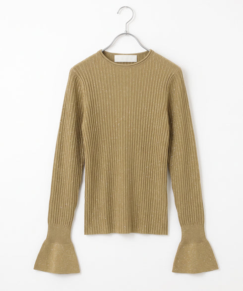 【10/23発売予定】lame spangle rib knit top