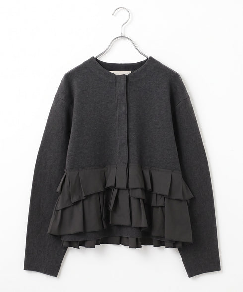 【10/23発売予定】layered taffeta knit jacket