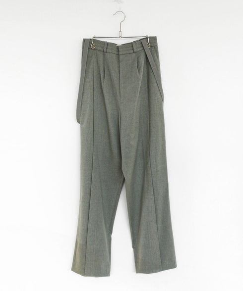 【SOI-MeME】suspenders tucked curve pants
