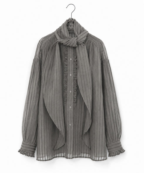 sheer velour 2way tie shirt