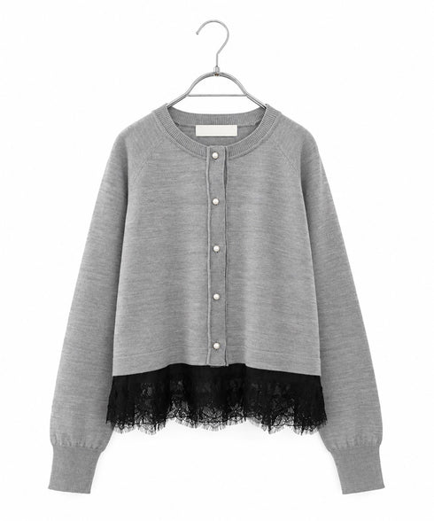 【10/23発売予定】eyelash lace hem A‐line cardigan