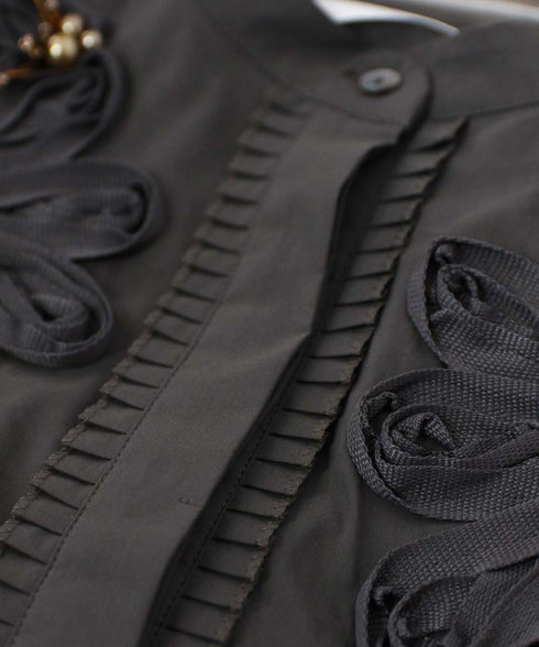 【SOI-MeME】code embroidery pearl blouse