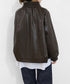 soft eco-leather padded midi blouson