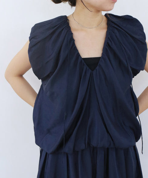 viscose satin balloon blouse